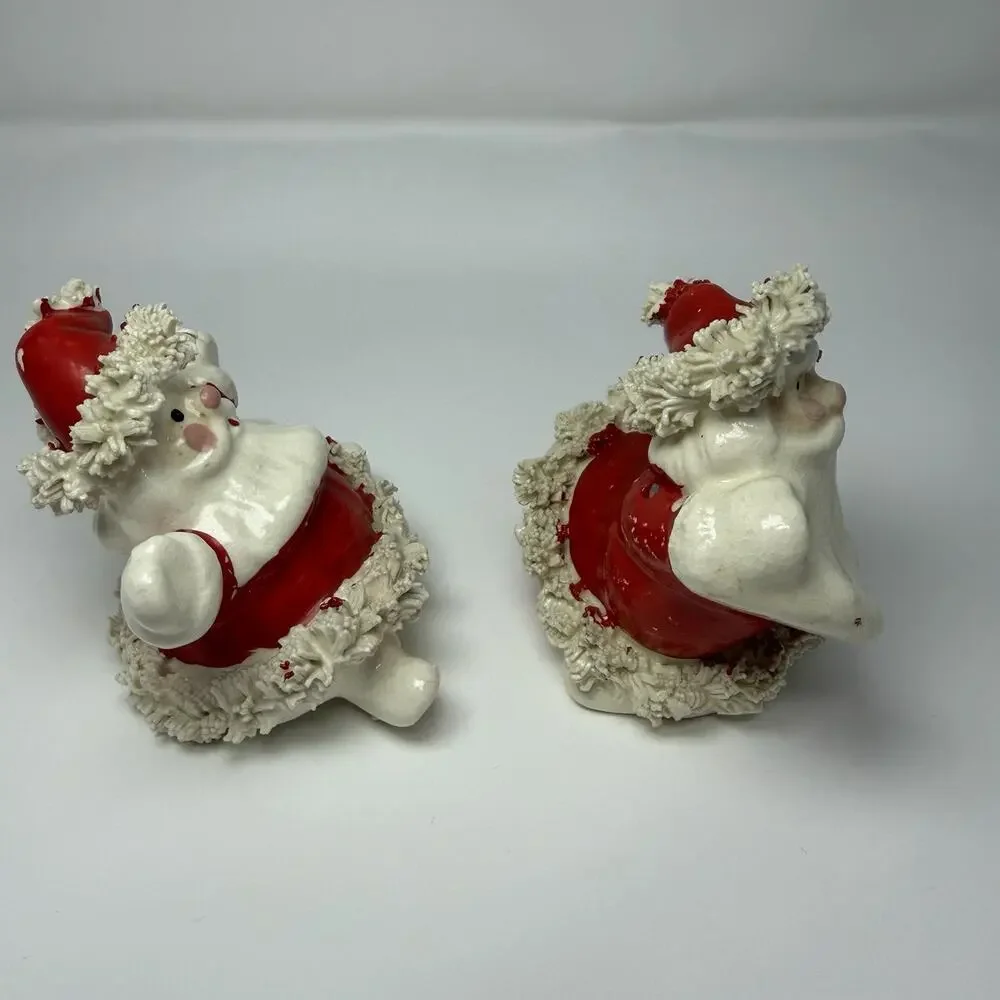 VINTAGE 50s Christmas Santa Clause Salt Pepper Shaker NAPCO Spaghetti Trim JAPAN - Picture 5 of 7